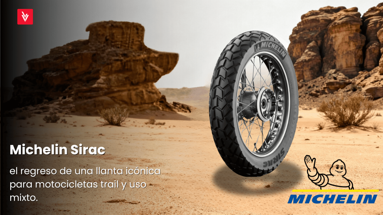 Llanta Michelin Sirac para motocicleta de uso mixto, diseñada para rendimiento en pavimento y terrenos off road